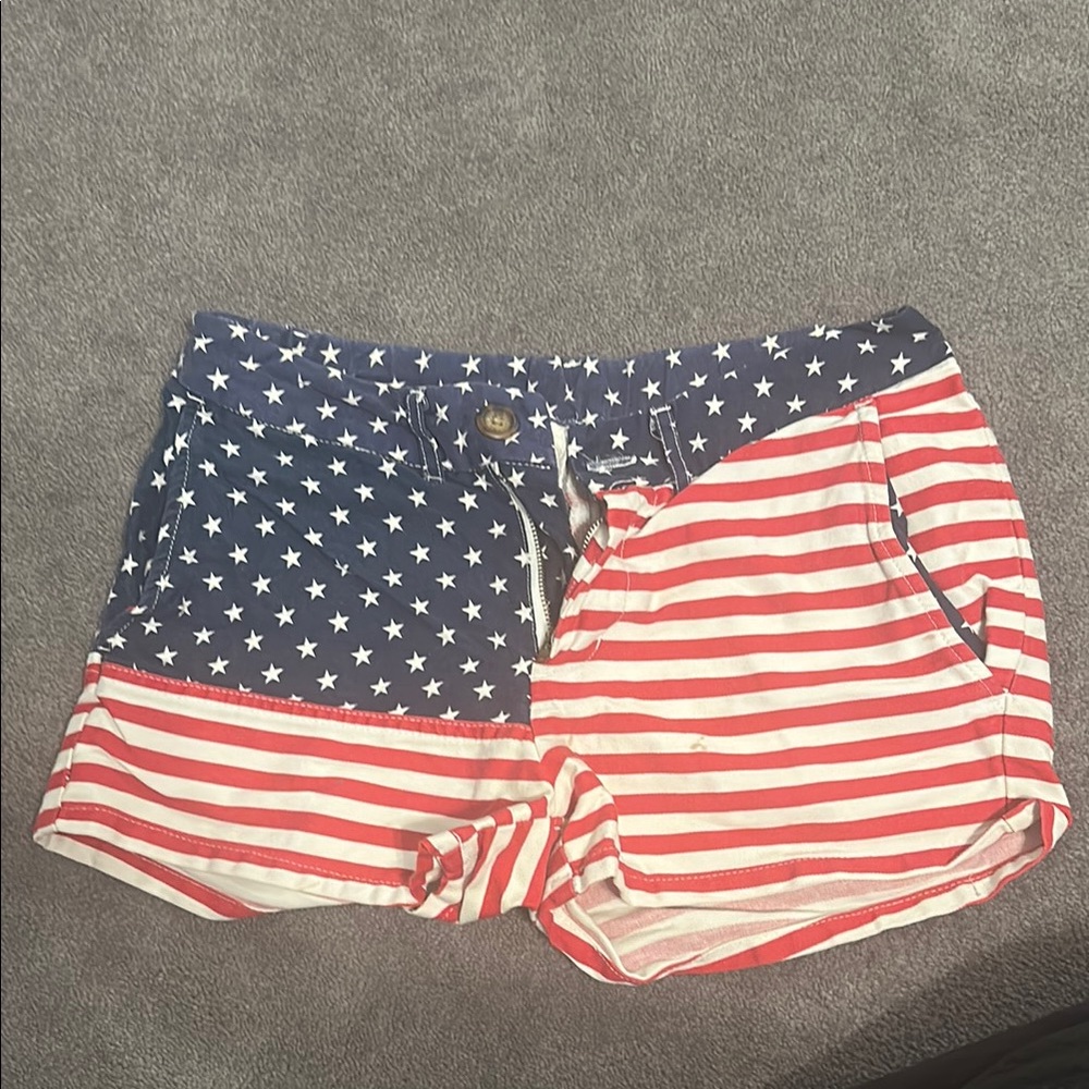 Chubbies Red and Blue Star Stripe Jean Shorts